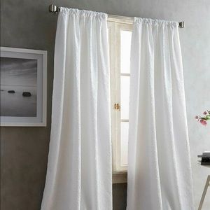 DKNY 96” ivory textured curtains